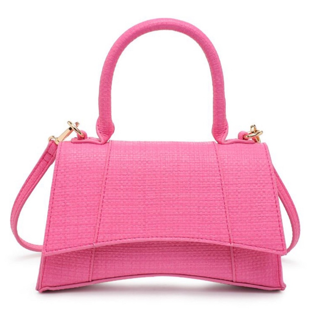 Urban Expressions Pink Structured Top-Handle Satchel with Detachable Strap